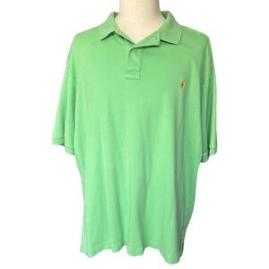 Polo Ralph Lauren green embroidered pony short sleeve cotton polo shirt | 2XB